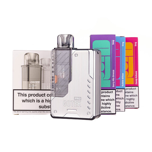 Aspire GoTek Pro Pod Kit Bundle Stainless Steel