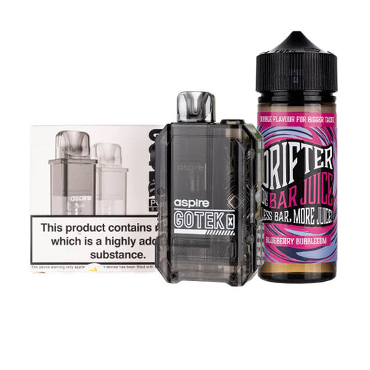 Aspire GoTek X Nicotine Free Bundle - Translucent Black