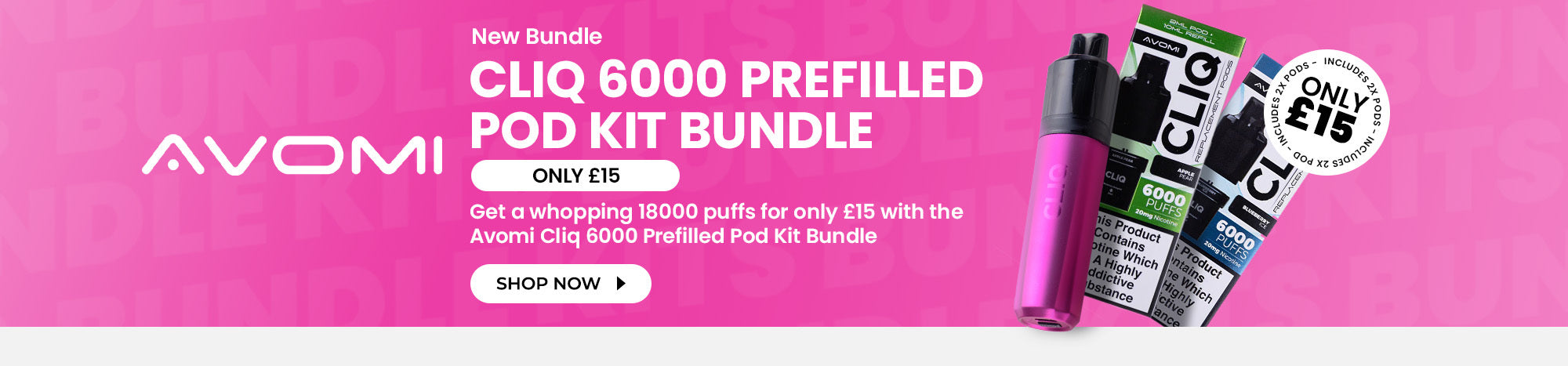 Discover the Avomi Cliq 6000 Pod Kit Bundle - Only £15