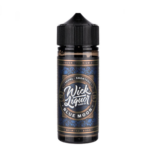 Wick Liquor 100ml Shortfill E-Liquid Blue Moon Flavour