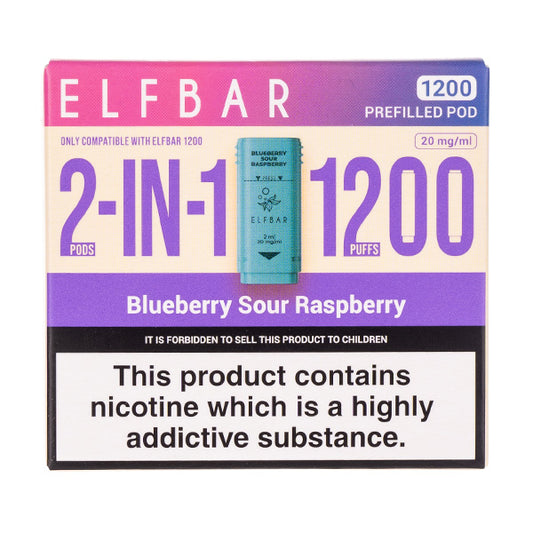 Blueberry Sour Raspberry EB1200 Prefilled Pods by Elf Bar