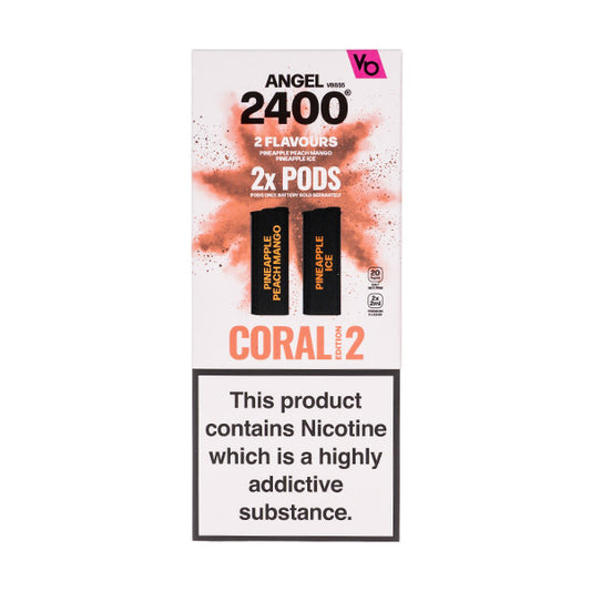 Coral Edition 2 Vapes Bar Angel 2400 Prefilled Pods