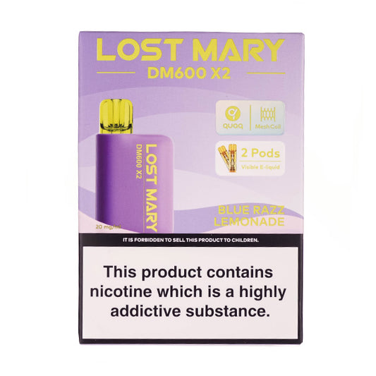 Lost Mary DM600 Disposable Vape in Blue Razz Lemonade