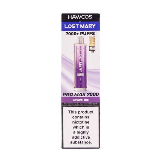 Lost Mary x Hawcos Pro Max 7000 Disposable Vape - Grape Ice