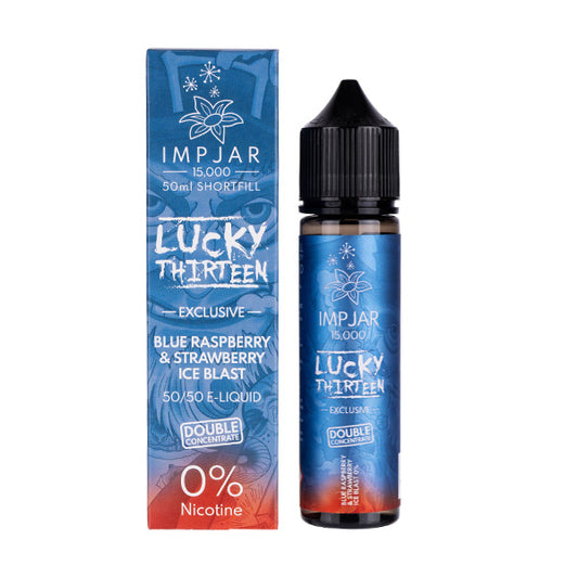 Blue Raspberry Strawberry Ice 50ml (50/50) Shortfill by Imp Jar & Lucky Thirteen