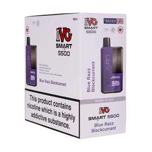 IVG Smart 5500 Disposable Vape [Pack of 5] - Blue Razz Black Currant