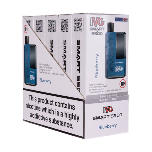 IVG Smart 5500 Disposable Vape [Pack of 5] - Blueberry