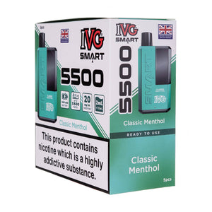 IVG Smart 5500 Disposable Vape [Pack of 5] - Classic Menthol