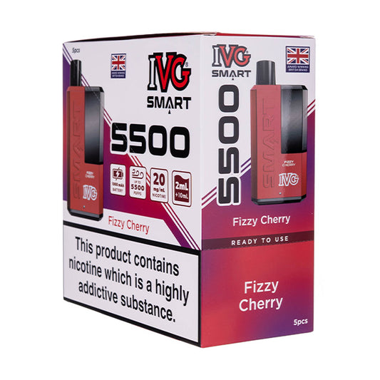 IVG Smart 5500 Disposable Vape [Pack of 5] - Fizzy Cherry