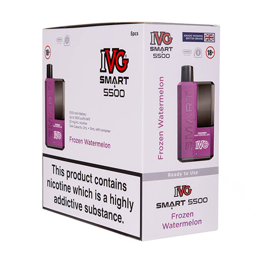 IVG Smart 5500 Disposable Vape [Pack of 5] - Frozen Watermelon