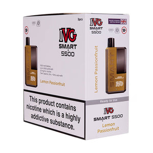 IVG Smart 5500 Disposable Vape [Pack of 5] - Lemon Passionfruit