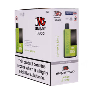 IVG Smart 5500 Disposable Vape [Pack of 5] - Lemon & Lime