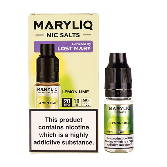 Lemon Lime Nic Salt E-Liquid by Maryliq - Box and 10ml Bottle