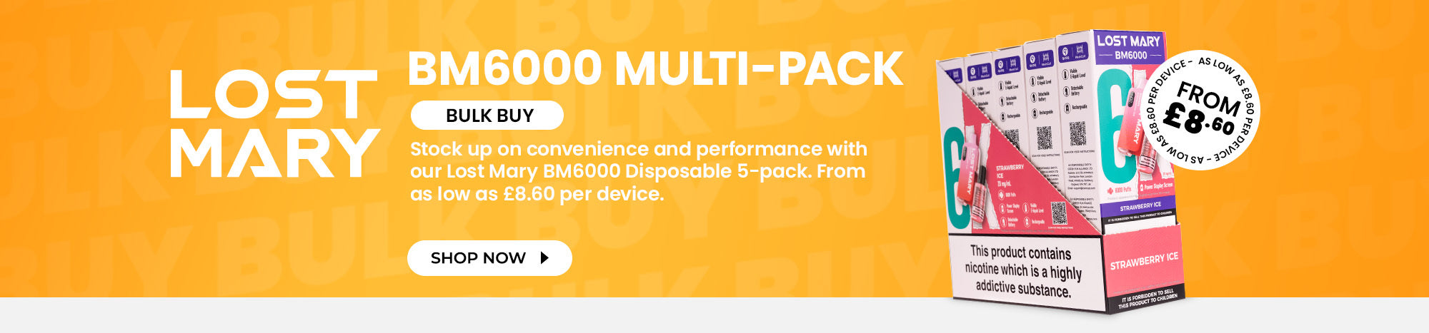 Save up to 30% with the Lost Mary BM6000 Pack of 5 - Buy here