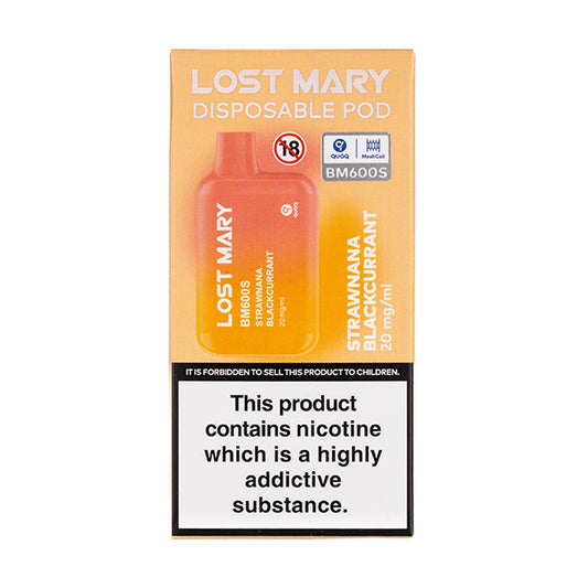 Lost Mary BM600S Disposable Vape - strawnana blackcurrant