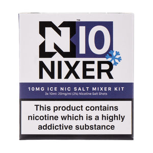 50VG/50PG Nicotine Salt Shot Mixer Kit (3x10ml) by Nixer - 10mg Ice