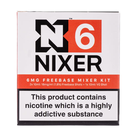 70VG/30PG Freebase Nicotine Shot Mixer Kit (3x10ml) by Nixer 6mg