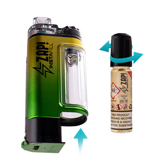 Zap! Instafill 3500 Disposable Vape Kit - open bottle and install the battery