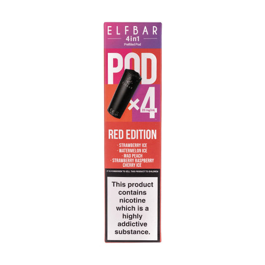 Red Edition 4 in 1 Prefilled Pods by Elf Bar - 4 Pack