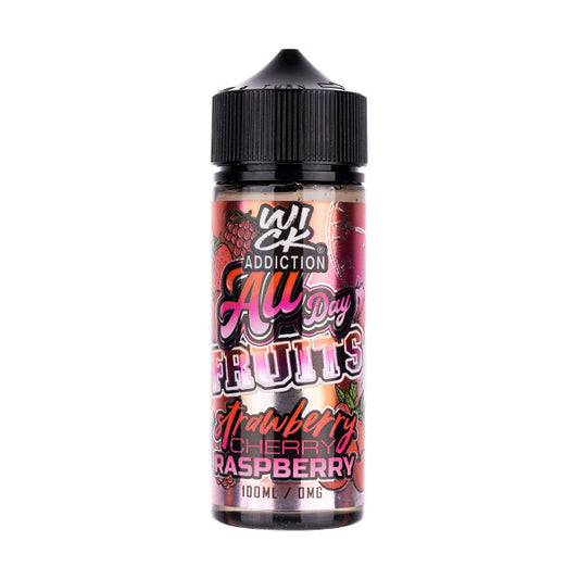 Strawberry Cherry Raspberry 100ml Shortfill E-Liquid by Wick Addiction