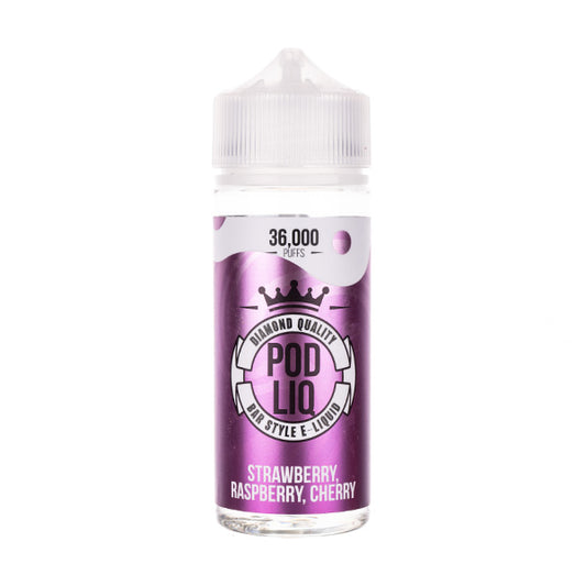 Strawberry Raspberry Cherry 120ml Shortfill by Pod Liq