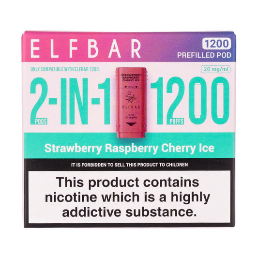 Strawberry Raspberry Cherry Ice EB1200 Prefilled Pods by Elf Bar