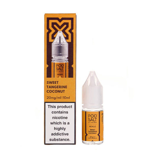 Sweet Tangerine Coconut Nic Salt by Pod Salt Nexus (Bottle & box)