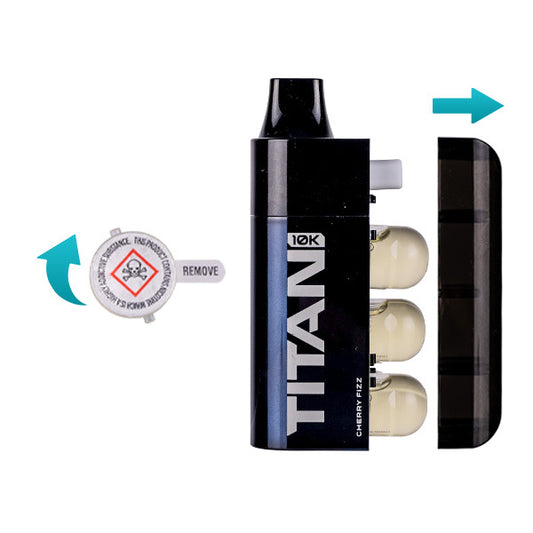 Titan 10k Rechargeable Disposable Vape - Remove Seals