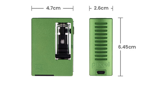 Vaperz Cloud Pixel AIO Boro Vape Kit - Dimensions