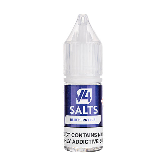 Image of V4 Vapour's Blueberry Ice 10ml Nic Salt E-Liquid Bottle