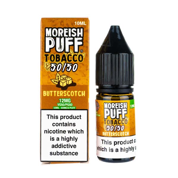 Butterscotch Tobacco 50 50 E Liquid by Moreish Puff Vape Superstore