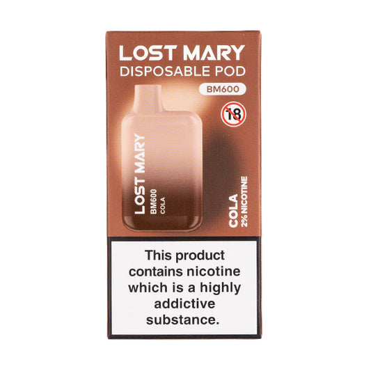 Cola Disposable Vape by Lost Mary BM600, FREE UK Delivery